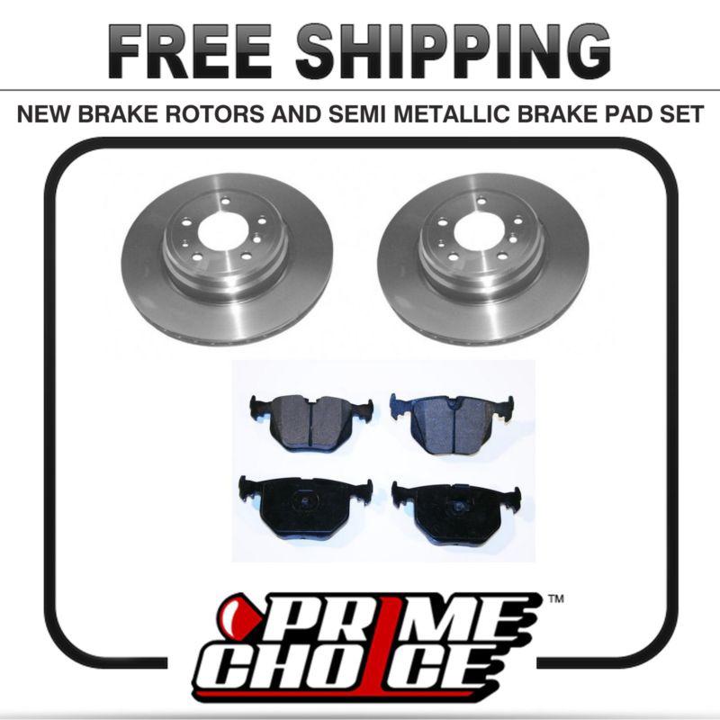 Premium rear metallic brake pads and disc rotors complete kit left & right pair