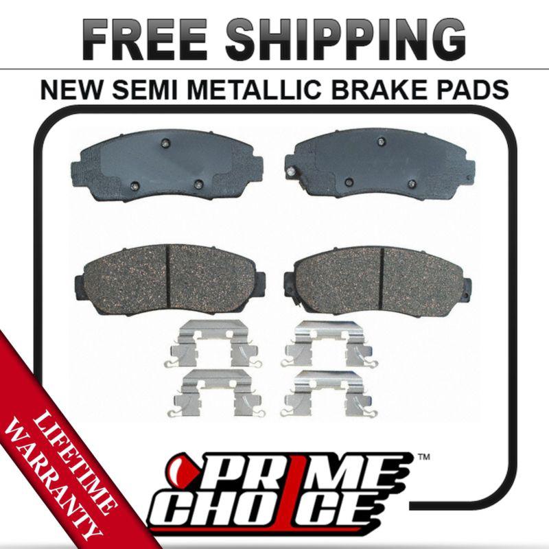 Front semi metallic disc brake pad kit full set with lifetime warranty