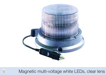 Hella kled400 multi-voltage beacon with clear lens & white leds - magnetic