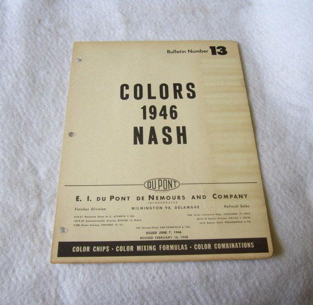 1946 nash paint chips colors dupont original 