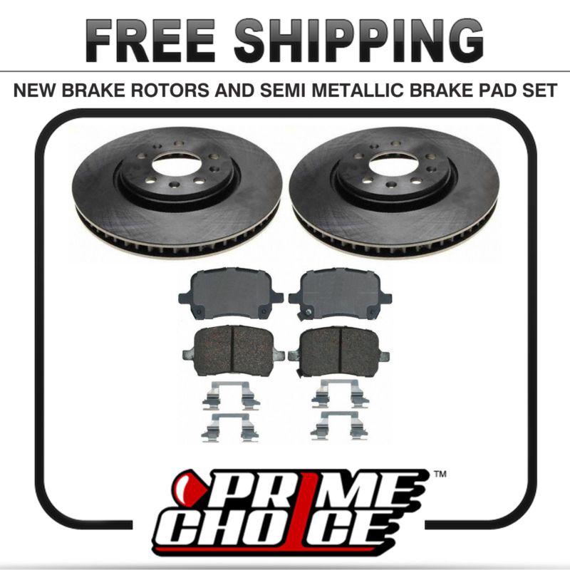 Premium front metallic brake pads and disc rotors complete kit left & right pair