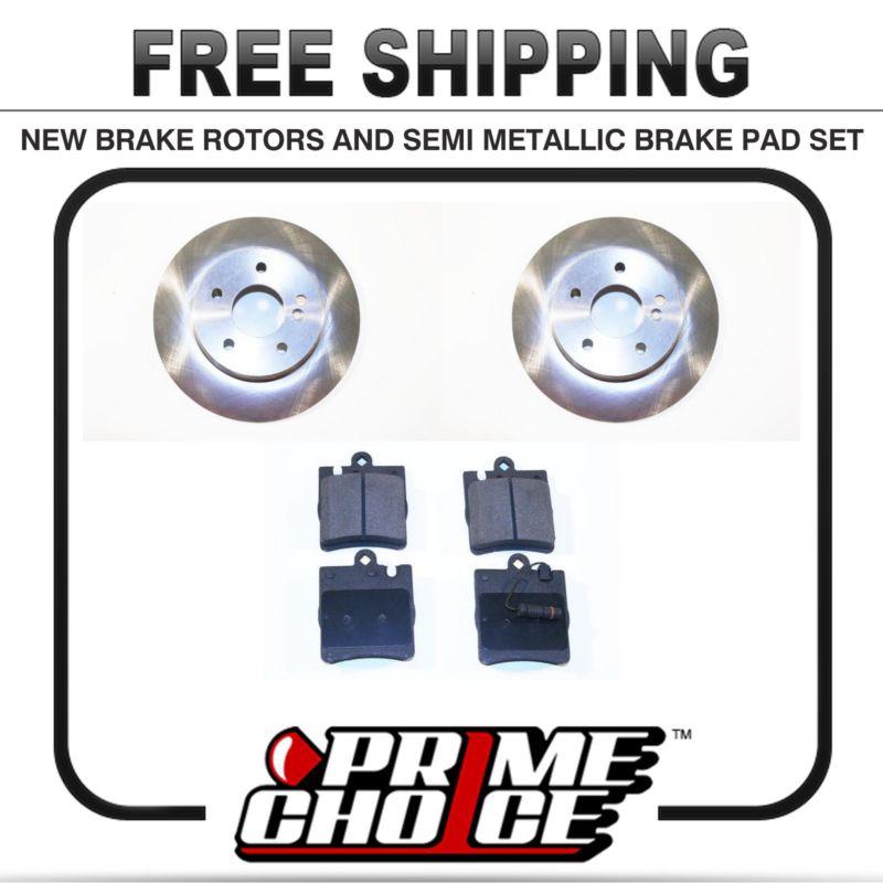 Premium rear metallic brake pads and disc rotors complete kit left & right pair