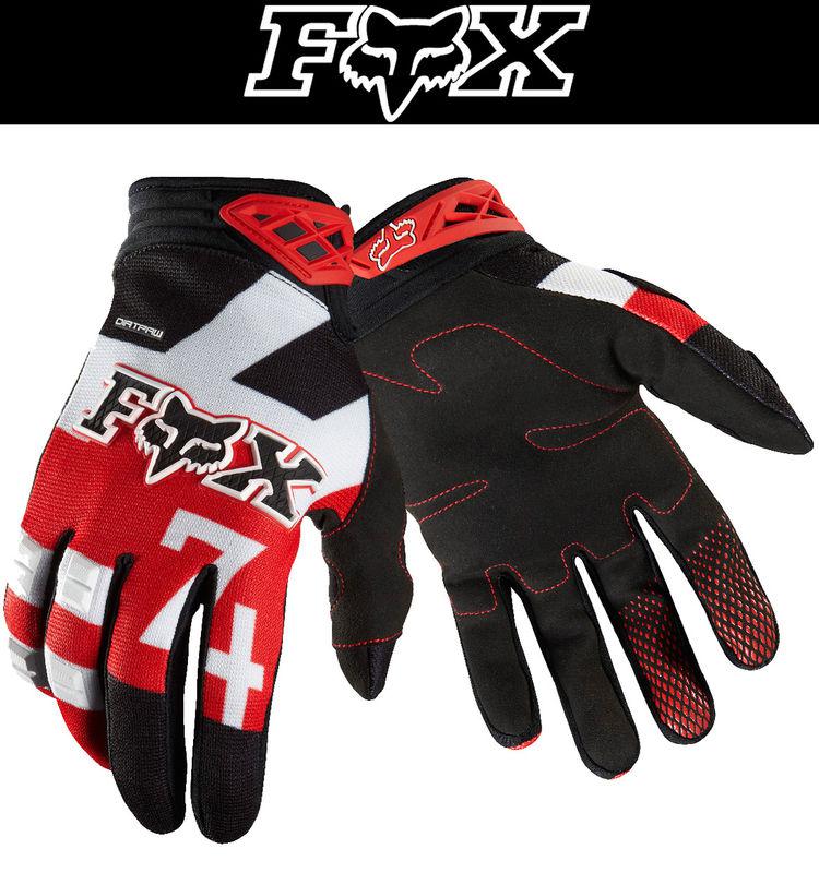 Fox racing dirtpaw anthem red white dirt bike gloves motocross mx atv 2014