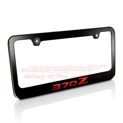 Nissan red 370z black metal license plate frame + free gift, official licensed