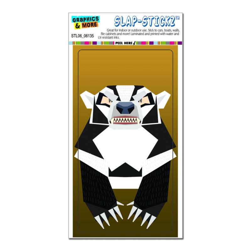 Geometric badger black and white - honey - slap-stickz™ window bumper sticker