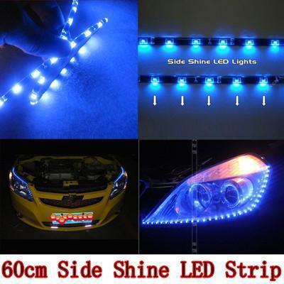 2pcs 24" blue side shine led strip light 30 smd fog car truck drl tears lights h