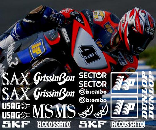 Fairing sponsor decal kit for aprilia motorcycles