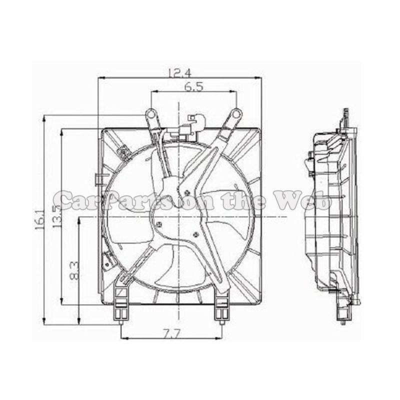 New 2001-2005 honda civic 1.7l coupe sedan condenser cooling fan assembly