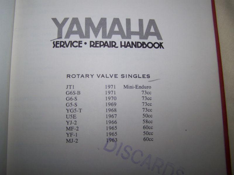 1963-71 yamaha rotary valve singles - service, repair handbook  mini enduro