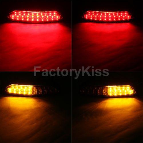 Gau new integrated led tail+turn light for kawasaki zx 6r 07-08 smoke