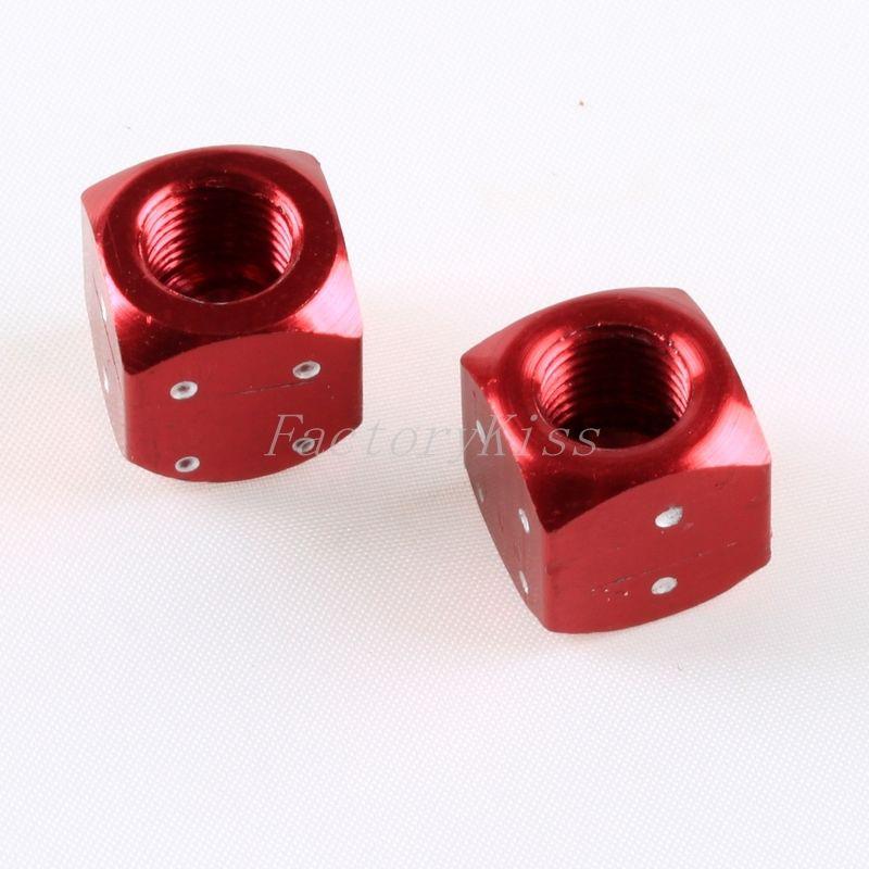 Gsl 2pcs metal dice motorcycle car tyre tire stem valve dust cap red