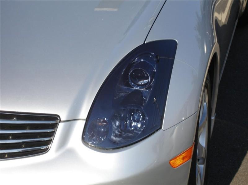 Infiniti g35 coupe smoke colored headlight film  overlays 2003-2007