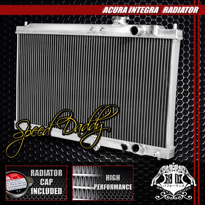 Dual core full aluminum race 2-row cooling radiator 94-01 acura integra dc1/2 mt