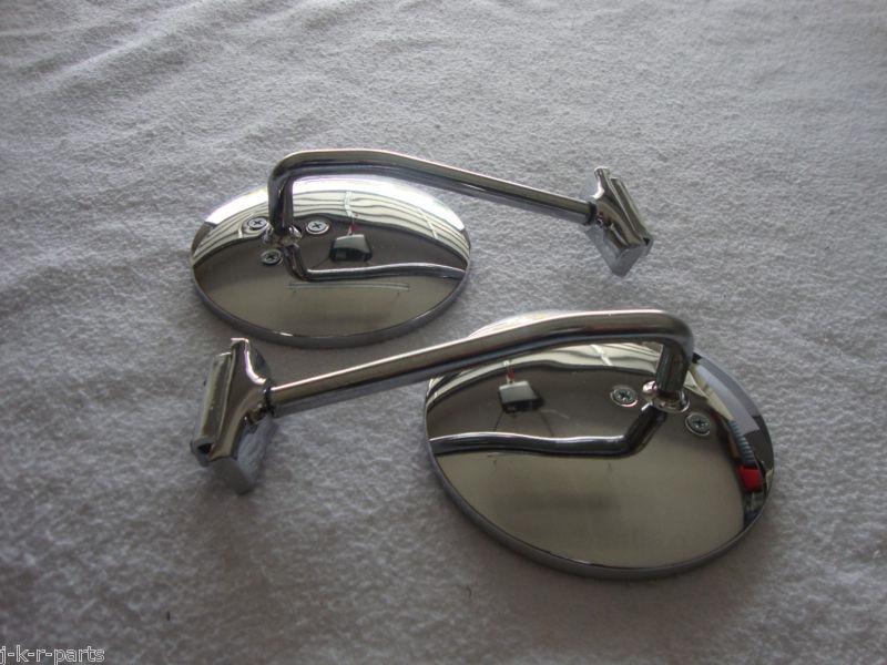 4 1/2" stainless peep mirrors one pair sideview mirrors chevy ford hot rod