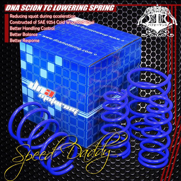 2" drop suspension racing lowering spring springs jdm 04-09 scion tc 2az-fe blue