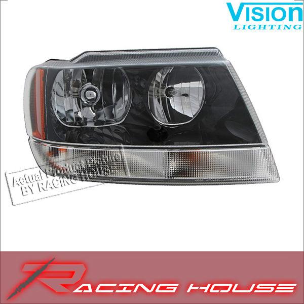 Right passenger side headlight kit unit 02-03 jeep grand cherokee laredo