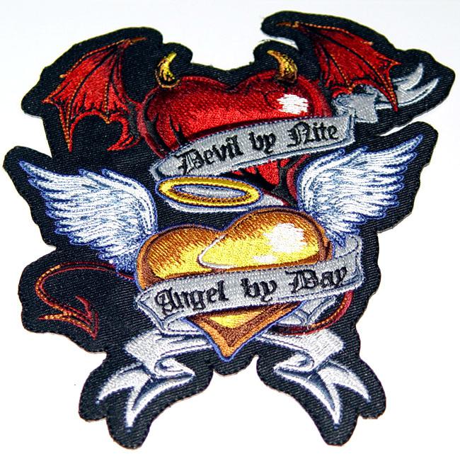 Devil by nite angel by day  motorcycle  vest patch