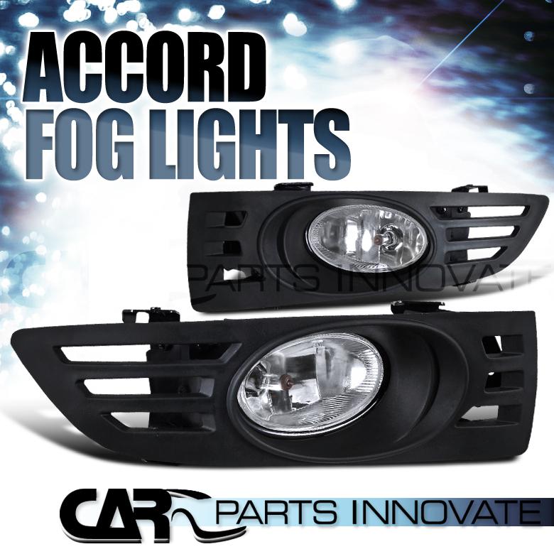 03-05 honda accord 2dr coupe clear fog lights driving lamp w/ switch