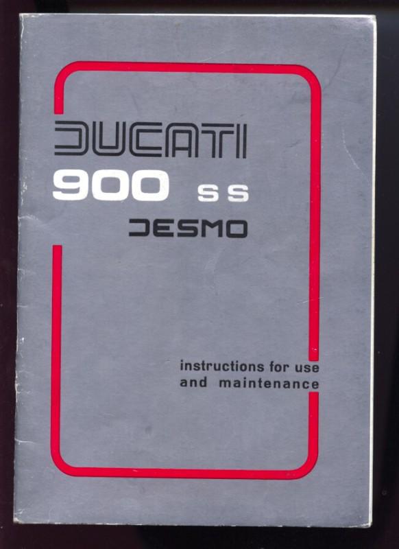 1979 ducati 900ss owner's manual with 900ss vee-twin supplement (1st edition)