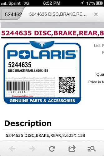 Pair /// polaris disk brake