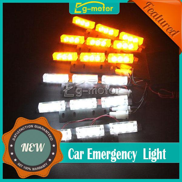 27white + 27amber led 3-modes emergency strobe flashing lights deck dash car