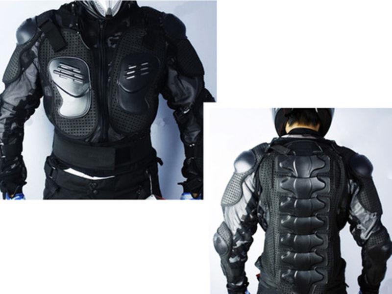 1pc men black full body armor jacket motorcycle jacket chest protector sz s-xxxl