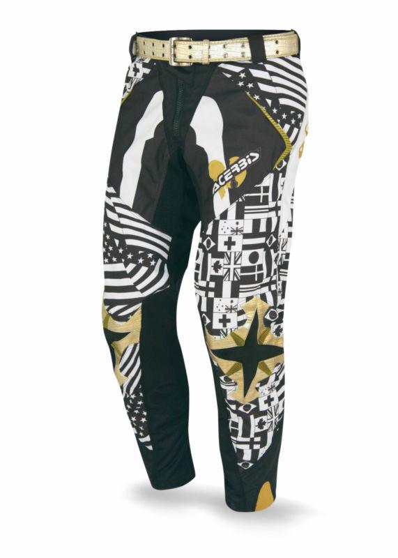 New acerbis skeleton motocross pant gold belt adult size 30 men's mx fashion nr