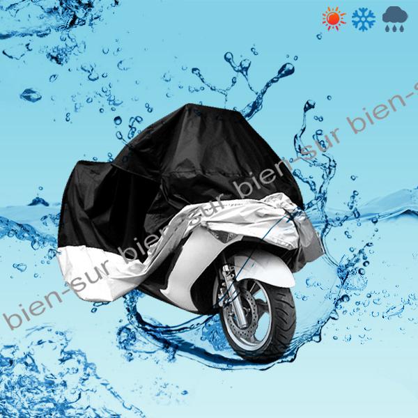 Motorcycle scooter bike cover waterproof uv protective silver blk xl for honda