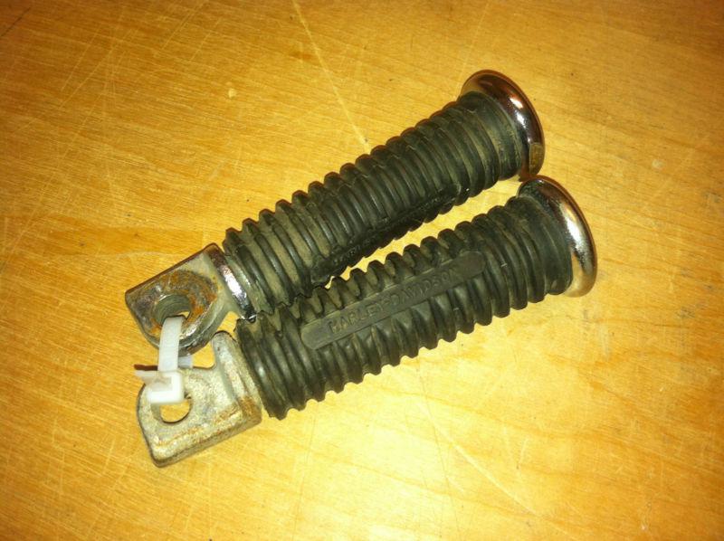 Vintage  harley-davidson foot pegs chrome ends chopper bobber  (714)