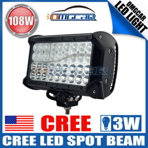 9inch 108w cree led work light bar 6150lm spot beam 4wd driving offroad lights