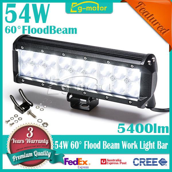 54w 9inch car flood beam led work light bar fog lamp offroad jeep truck 4wd 4x4 