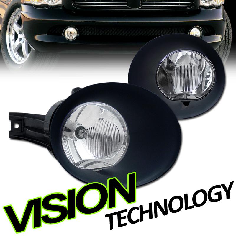 02-09 ram truck 04-06 durango clear lens fog lights+bezel/cover+bulb+switch+wire