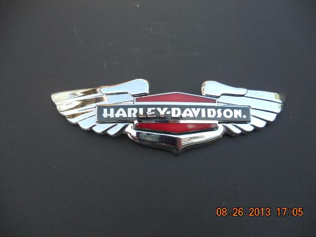 Harley chrome winged gas tank emblem