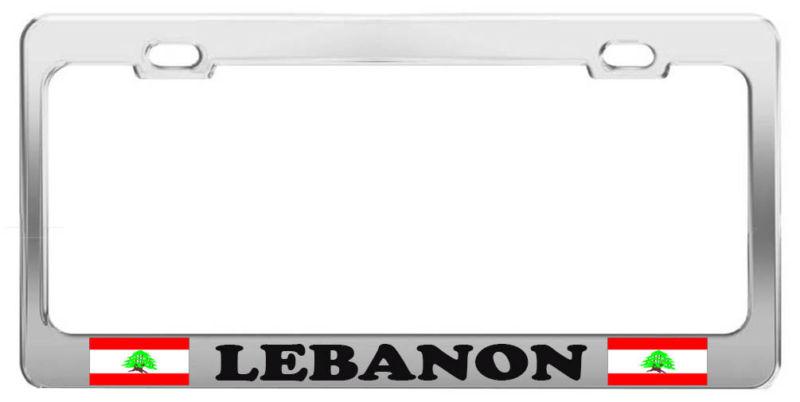 Lebanon country flag metal high quality license plate frame tag holder