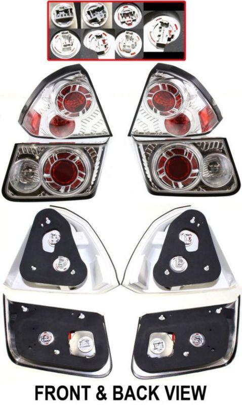 Inner & outer clear tail light brake lamp rear pair set driver & passenger side