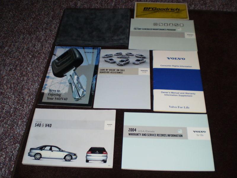 2004 volvo s40/v40 car owners manual books guide case all models