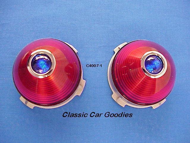 1953 chevy blue dot stop light lenses. new pair!