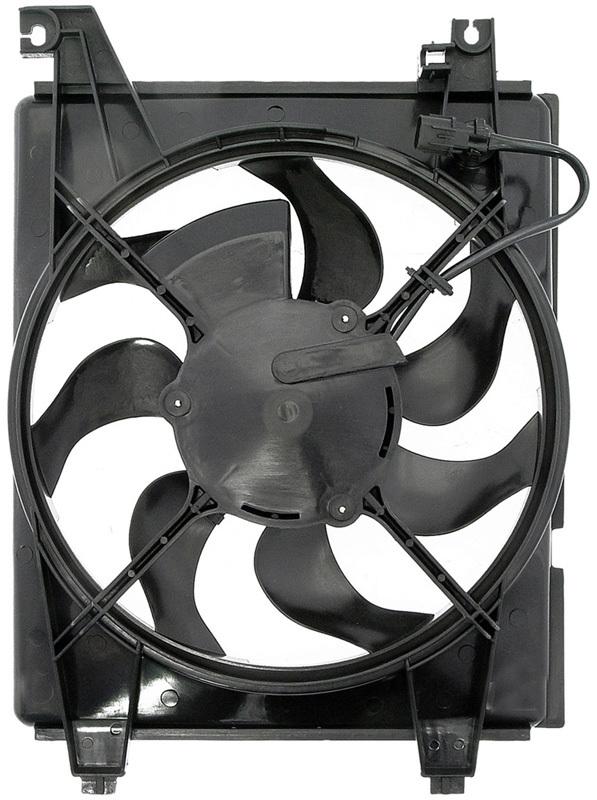 A/c condenser radiator fan assembly (dorman 620-813) w/ shroud, motor & blade