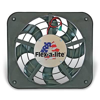 Flex-a-lite low-profile s-blade electric fan 1,250 cfm puller 12" dia single 123