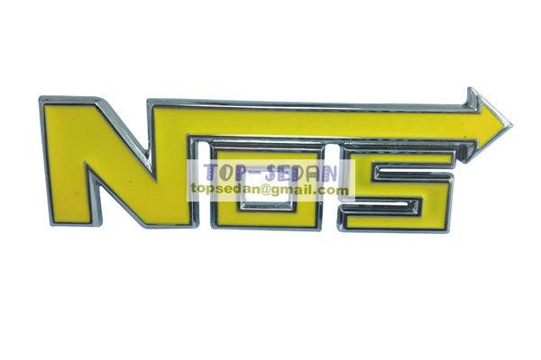 Yellow nitrous oxide nos sports front grille badge emblem evo mazda  bmw gti vw 