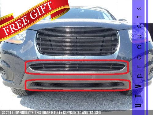 Fits: 2010 - 2012 hyundai santa fe 2pc bumper billet grille bumper kit black 10 