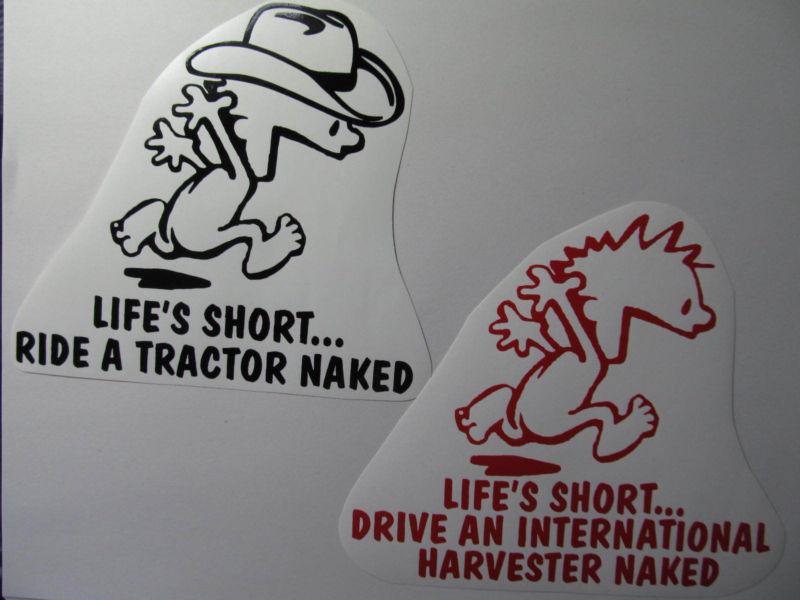 Tractor pulling trailer pull mower plow international harvester ih decal 