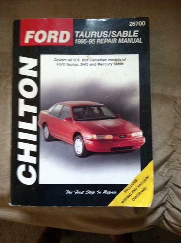 Chilton repair manual 1986-1995 ford taurus/sable sho mercury sable #26700