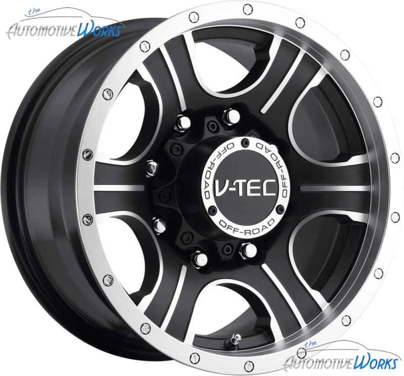 1 - 17x8.5 v-tec assassin 6x114.3 6x4.5 +18mm matte black machined wheel rim 17"