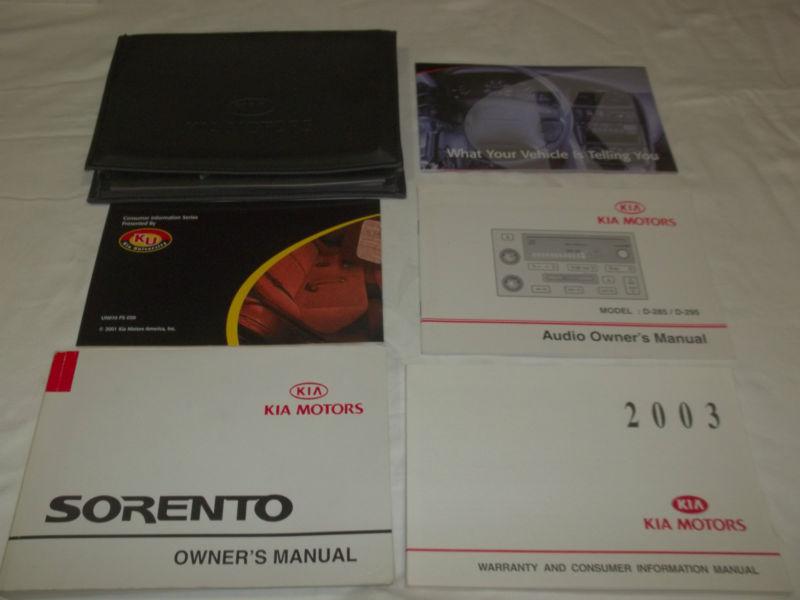 2003 kia sorento owner manual 7/pc.set & black kia premium factory case.free s/h