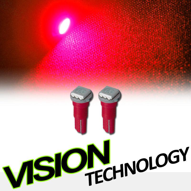 2pc red t5 wedge 1 5050 smd led car dashboard light bulbs pair 85 86 286 2721