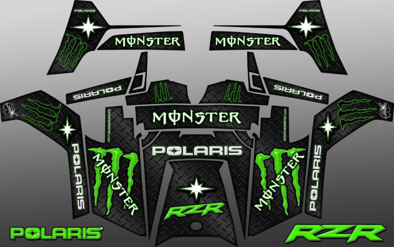 Graphics kit 2011-2013 polaris ranger rzr graphics decals kit - blk diamondplate