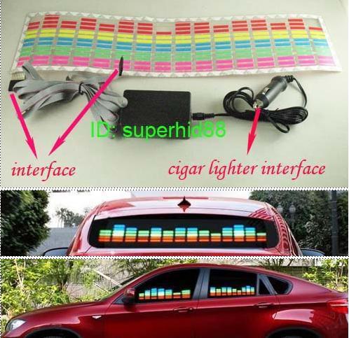 17.7 x 4.33 inch car music rhythm lamp light led sound control flashing color