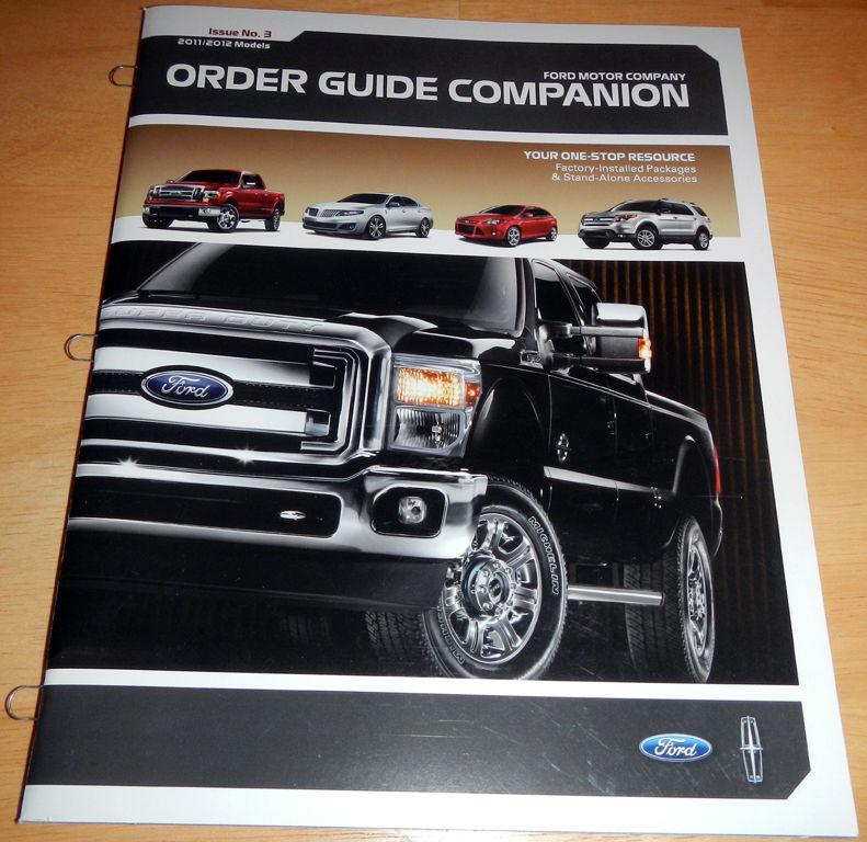 2011/2012 models no 3 ford order guide companion brochure ft mustang f-150 +more