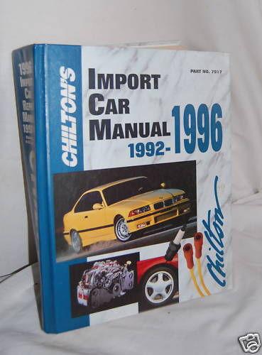 Chilton's import car manual 1992-1996